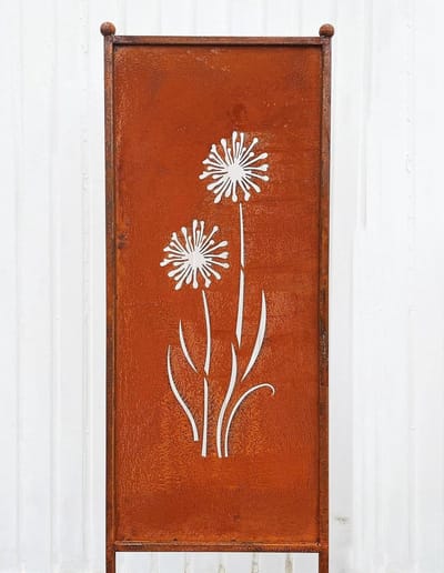 Inkijkbescherming bloemenmotief - Tuinscherm om in te steken - Tuindecoratie privacy - Roestafwerking uniek - 162 x 53 cm - Allium