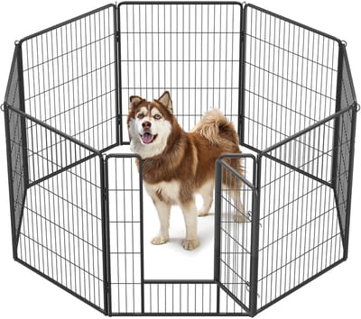 Feandrea - Puppyren - Dierenren voor Kleine Huisdieren - 8 Panelen - Voor Binnen en Buiten - Draagbaar