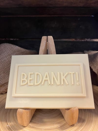 Chocolade tablet Bedankt - chocolade 200 gram | Smaak Wit