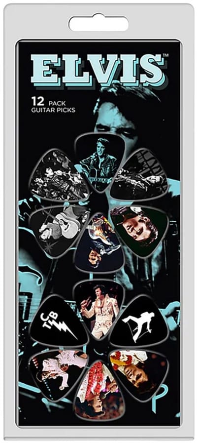 Elvis Presley - Faces 12Pack Plectrum - Zwart/Multicolours