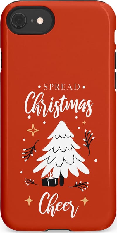 Casetastic hoesje geschikt voor Apple iPhone SE / Apple iPhone 7 / Apple iPhone 8 - Dubbellaagse bescherming - Verspreid het Kerstfeest - Fashion Case - Terracotta