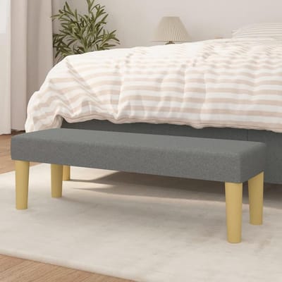 Zitbank Kruk - Extra zitplek - Woonkamer Decoratie - Duurzame Stof - 100x30x30 cm - Donkergrijs