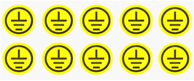 Dailygoods - Zelfklevende Aarde Terminalstickers, 10 Stuks voor Elektrische Veiligheid