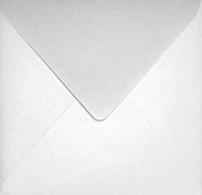 Metallic (parelmoer) witte enveloppen vierkant K4-153 - 153 x 153 mm - 25 stuks - NK natgelijmde - 120 gram - Aster Metallic - Netuno
