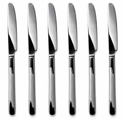 Kochmann - 6x RVS Tafelmessen – Eetmessen Set – 6-delig Bestek – Roestvrij Staal – Vaatwasserbestendig – Eetmes voor Diner, Lunch & Ontbijt – Glanzend Design – 18/10 Bestek - Duurzaam & Krasbestendig – Voor 6 Personen