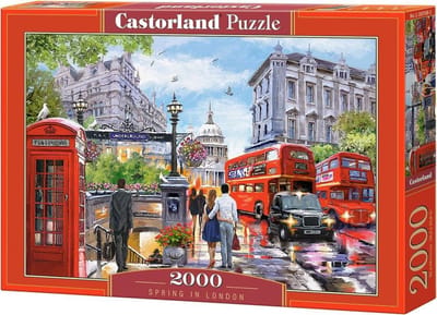 Castorland Spring in London – Puzzel – 2.000 stukjes – Satijnen afwerking – Perfecte pasvorm – Europese kwaliteit