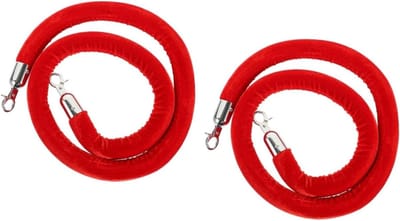 Wachtrij Management Touw - Barrière Touw - Evenementen Organiseren - Zelfsluitende Veerhaak - 90 cm - Rood