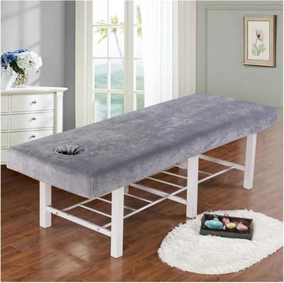 Luxe Velours Massage Bedovertrek - Anti-Klit en Huidvriendelijk - Met Gezichtsuitsparing - 190x80 cm