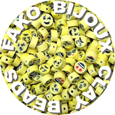 Fako Bijoux - 100 Klei Kralen Crazy Emoji Mix - Polymeer Kralen - Figuurkralen - Kleikralen - 10mm - 100 Stuks