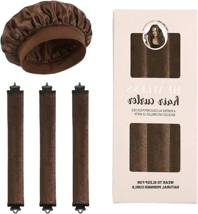 Warmtevrije krulstaven voor prachtig krullend haar, flexibele haarkrullers met satijnen muts, 3 stuks