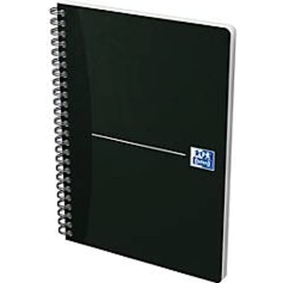 Spiraalboek Oxford Smart Black A5, zachte kaft, geblokt, 90 vel, SCRIBZEE®-compatibel, 5 stuks.