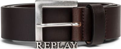 REPLAY Leren Riem Leather Belt W95 Puce Bruine