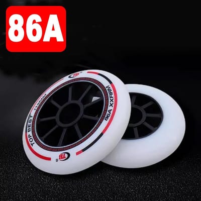 Skeelerwielen Vervangingsset - Inline skate wielen - Snel schaatsen - Hoge elasticiteit - 100mm 110mm - Wit