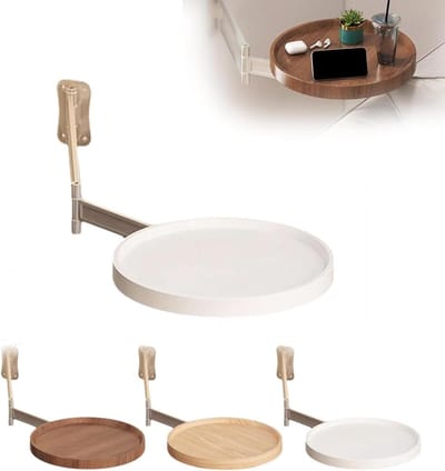 Wandklaptafel Hout - Inklapbaar Bureau - Ruimte Besparen - Uitschuifbaar Blad - Tot 43 cm - Houtkleur