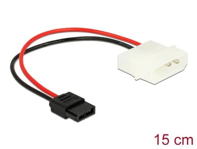 Delock Power Cable Molex 4 pin plug to Slim SATA 6 pin receptacle 15 cm