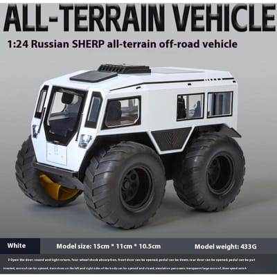 1:24 Véhicule Tout Terrain Hors Route Russe Sherp Modèle de Voiture Moulé sous Pression en Alliage Métallique Collection Son et Lumière d'Ornements de Loisir Cadeau white