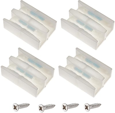 Dailygoods- Geleiding 4 Stuks - Onderste Geleiding - Douchecabinedeuren - Kunststof/Aluminium - Eenvoudig te Installeren - Afmetingen 67 x 46 x 23 mm - Douchedeurrail