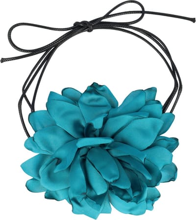 Haarsoires Haarband Bloem - Veter - Striklint - Zeegroen - Haaraccessoire met Bloemen - Bloemenaccessoire voor Dames & Meisjes