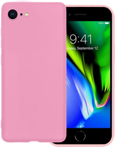 Hoesje Geschikt voor Apple iPhone 7 - Sterk & Shockproof - Hoes Cover - Siliconen Case - Lichtroze