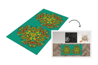 Keukenloper - Loper keuken - Patronen - Krullen - Folklore - 120x60 cm - Keukenloper vinyl