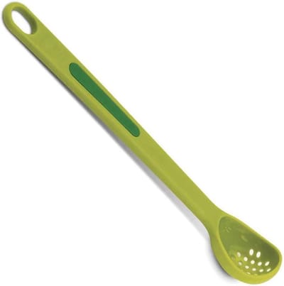 Olijvenlepel en vork voor het serveren van olijven in potten - Groene scoop en pick jar