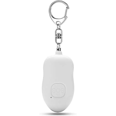140dB Persoonlijk Alarm LED Zaklamp Oplaadbare Fluitje Veiligheidsalarm Sleutelhanger voor Nachtelijk Hardlopen Reizen Ouderen Reizen wit