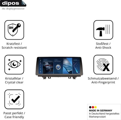 dipos – 2x Pantserfolie geschikt voor Erisin ES4748N 12.3 Zoll | 9H Screenprotector