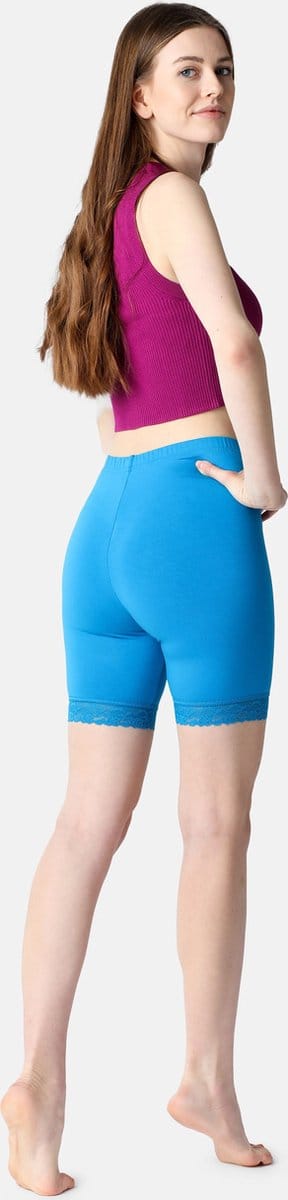 Bellivalini BLV-BLV50-216-LE Dames Leggings - Sport - Vrijetijdsbroek - Kort - Viscose - Sporbroek - Yogabroek - Blauw - L