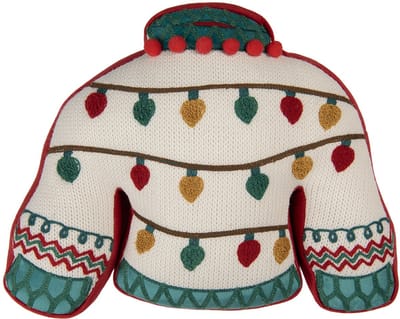 Clayre & Eef Sierkussen 40x30x4 cm Beige Polyester Kerst