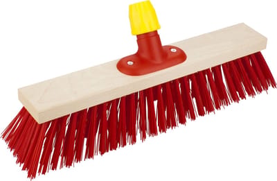Buemag Bezemkop - Elaston - rood - hout - hard - 30 cm - 24mm - straatbezem/buitenbezem - universele steelhouder