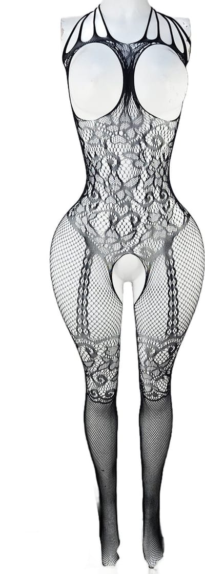 BamBella ® - Panty pak -Onesize - body suit - Dames - Onesize - Erotische jumpsuit van kant lingerie zwart
