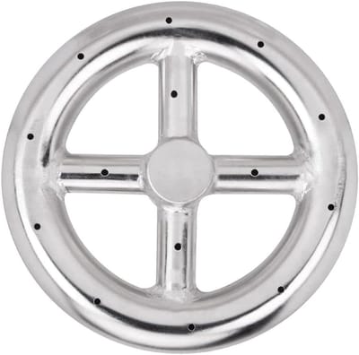 Vuurkorf Brander Ring - Gas Brander - Sfeervol Vuur Maken - Verstelbare Vlamhoogte - 6 Inch Rond - Zilver