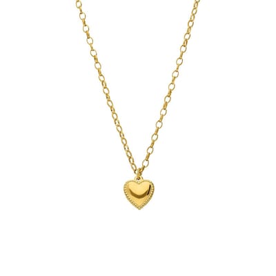 Lucardi Dames Stainless steel goldplated ketting hart - Ketting - Staal - Goudkleurig - 47 cm