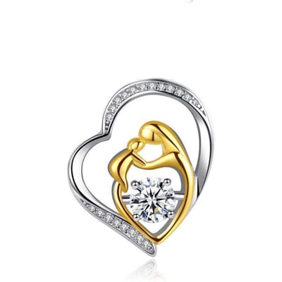 Nieuwe S925 Sterling Zilver Creatieve Zirkoon Moederliefde Gouden Ketting Vrouwelijk Temperament Diamant Moederdag Liefde Hanger gray