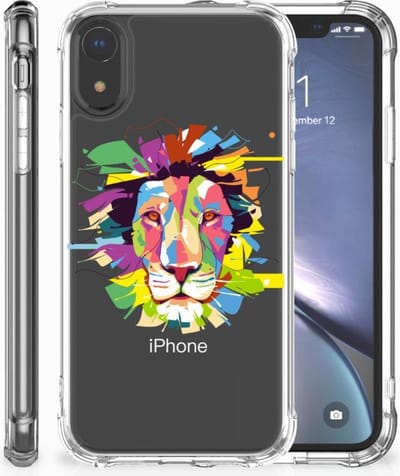 Apple iPhone Xr Stevig Bumper Hoesje Lion Color