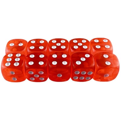 Collection de Dés D6 Dés Transparents 14mm pour Fabrication de Puzzles Loisirs Créatifs et Collection de Classe de 10 Haute Qualité Durables Construction Pratique Utilisation Quotidienne orange