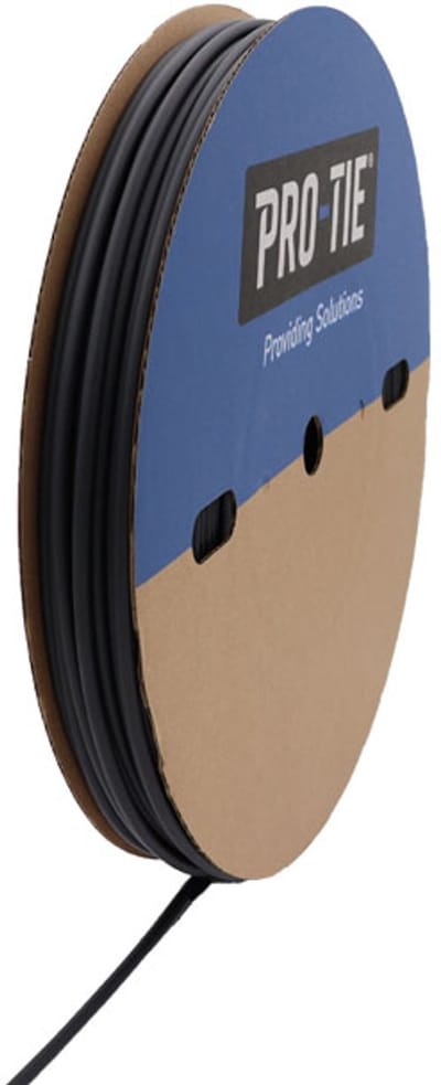 PRO-TIE® - Krimpkous 1,2-0,6 mm Zwart UV Dunwandig Krimpverhouding 2:1 (Rol 200 meter) - PRO-TIE