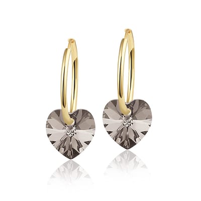 Montebello Oorbellen Claire HG90 - Swarovski Hart - 925 Zilver Verguld - Ø10mm - 20mm