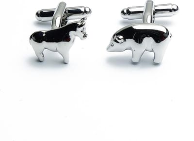 Manchetknopen - Bear and Bull Stier en Beer Wall Street Beleggen