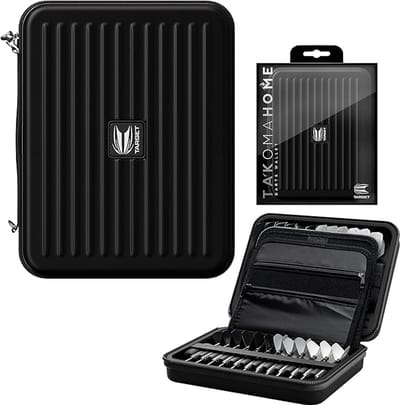 Target Darts Takoma Home XXL Dart Case voor 24 Volledig Geassembleerde Darts - Duurzaam EVA Materiaal met Fluwelen Binnenvoering - Zwart Dartsetui met Dubbele Rits Opbergvakken