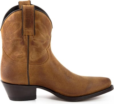 Mayura Boots 2374 Whisky/ Dames Cowboy fashion Enkellaars Spitse Neus Western Hak Echt Leer Maat EU 37