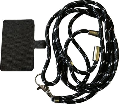 Telefoonkoord Universeel - Draagriem voor Schouder / Nek - touw - Hanger - Telefoonketting - Ketting voor telefoon - Koord voor telefoon - ook voor Sleutelhanger / ID-badgehouder/ Naamplaatje - Zwart