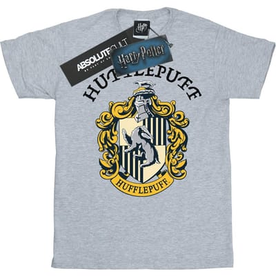 Harry Potter Heren Hufflepuff Katoenen T-Shirt (Sportgrijs)