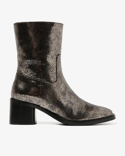 VIA VAI Zoey Cade Enkellaarsjes Dames - Leer - Metallic - Maat 39
