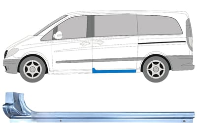Schuifdeur dorpel reparatiepanel voor Mercedes Vito W639 2003-2014 / Links