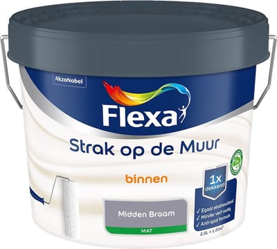 Flexa - Strak Op De Muur Binnen Mat - Midden Braam - Mengverf - 2,5 L