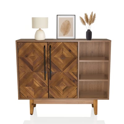 Ladekast SANTJAGO WOOD L 95 x 32 x 79,5 cm 2 deuren 3 vakken massief dennenhout hjh LIVING