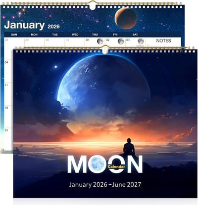 Wandkalender 2026 - Maankalender - Jaarplanning - 18 Maanden - 35x30 cm - Blauw