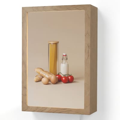 Wandlamp 20x30 cm - Oplaadbaar - Spaghetti - Melk - Tomaten - Eieren - Brood - Wandlampen binnen woonkamer - Slaapkamer lamp met kabel - Decoratieve nachtlamp - Vloerlamp snoer