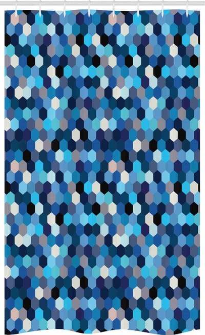 ABAKUHAUS Duschvorhang Stall 30552 – 120x180 cm – Blau/Multicolor – Wasserabweisend, Mit Haken